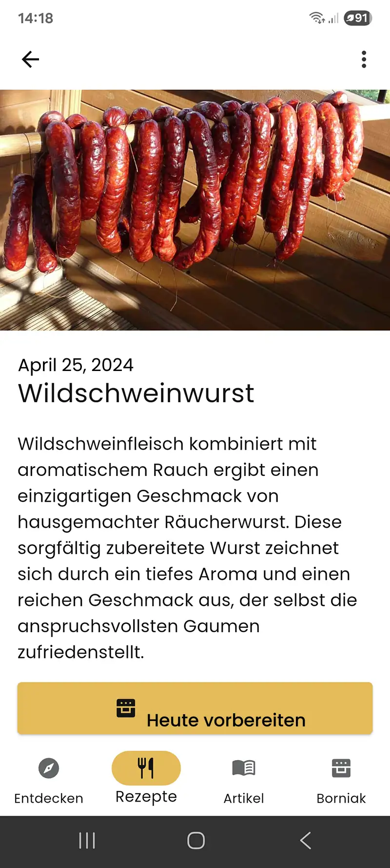 Fertiges Programm aus dem Rezept laden