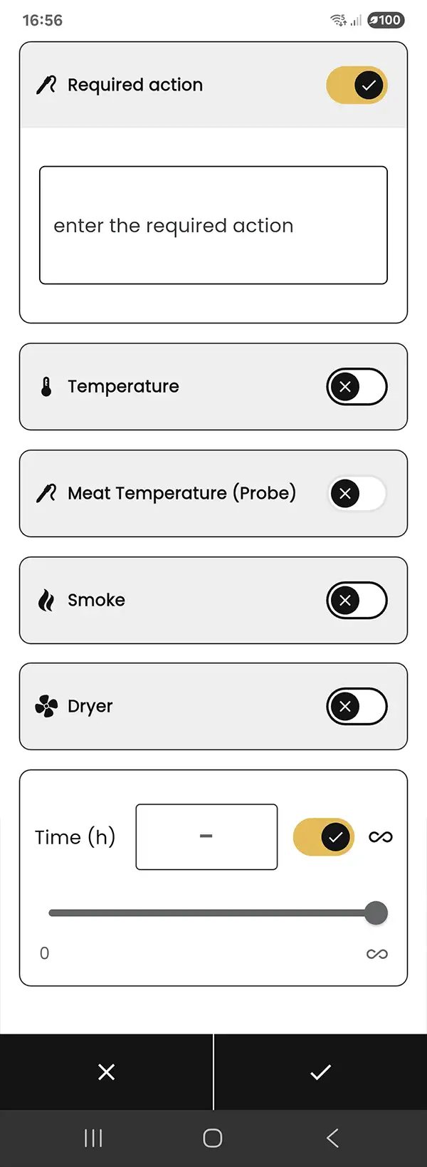 Step dialog – parameters