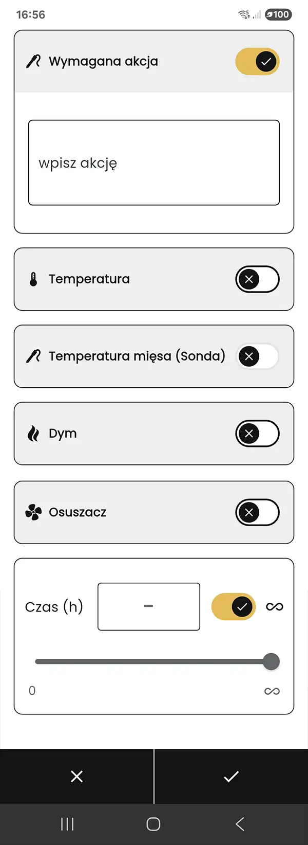 Okno dialogowe kroku – parametry
