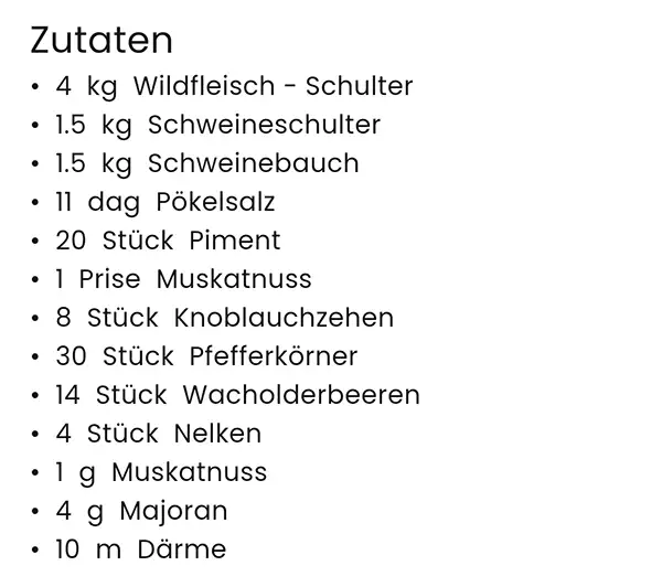 Zutaten – zur Einkaufsliste hinzufügen