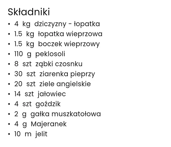 Składniki – przycisk dodawania do listy zakupów