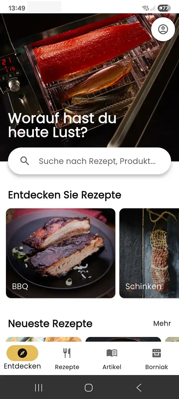 BORCOOK-App auf dem Smartphone
