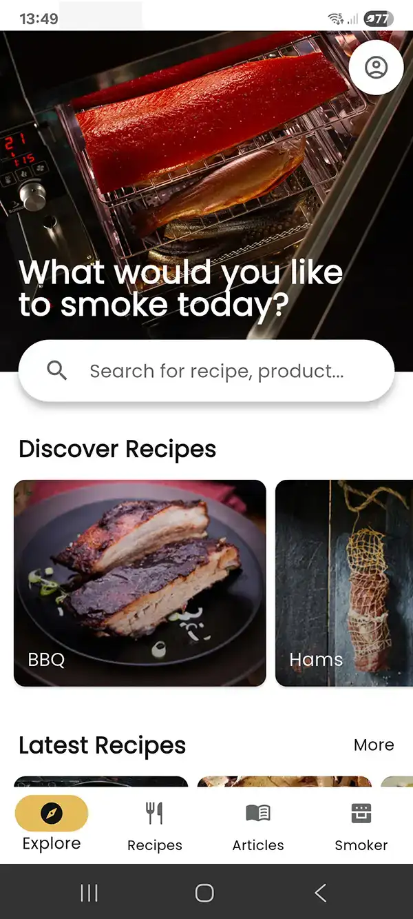 BORCOOK app on smartphone