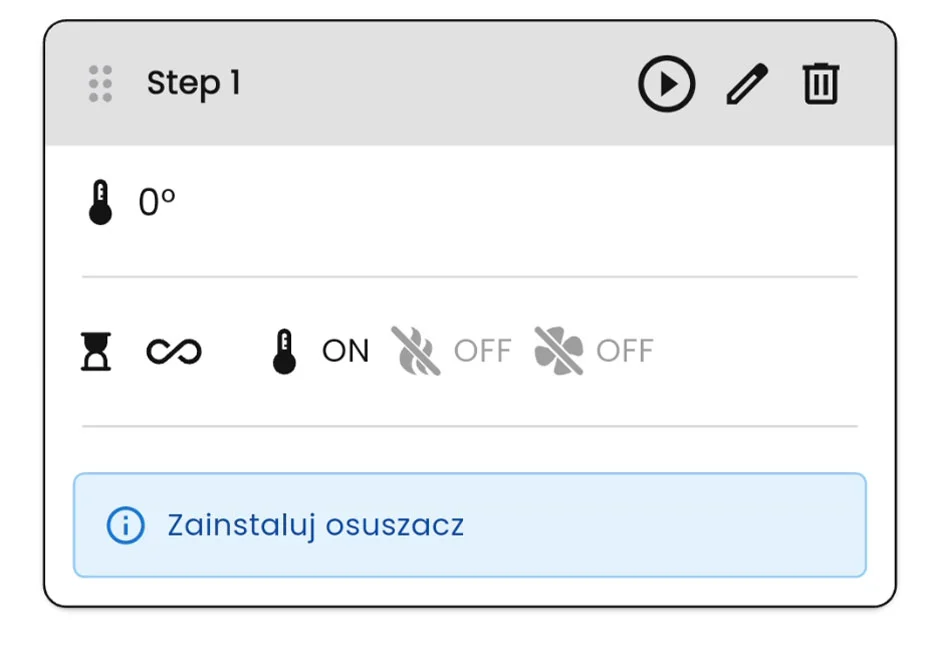 Ikony przy kroku programu