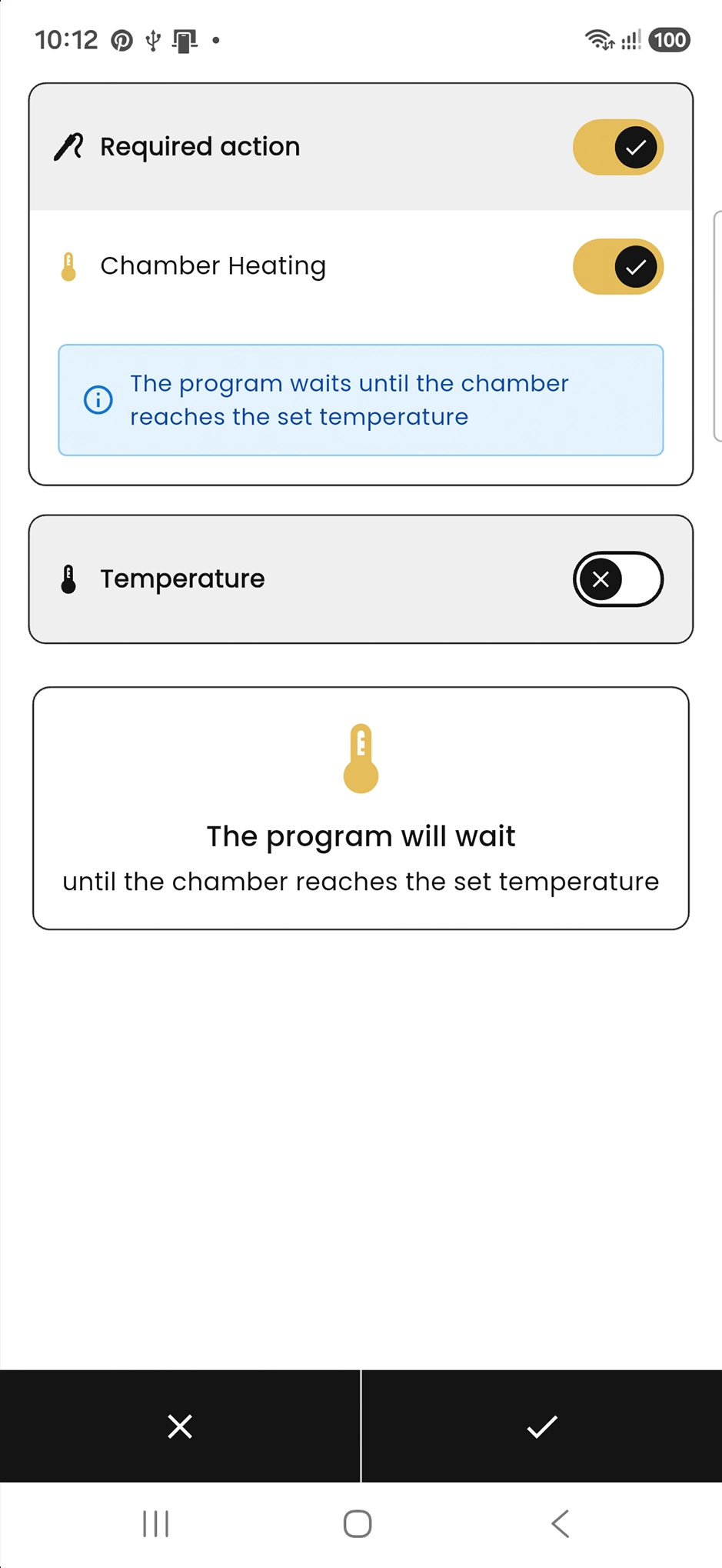 Required action and preheating