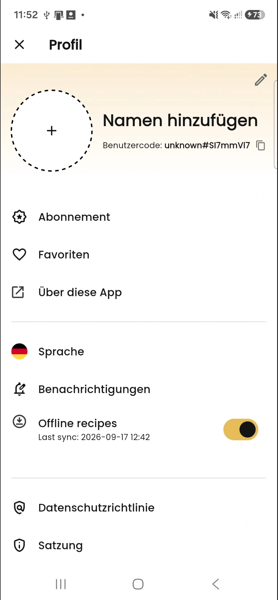 BORCOOK Benutzerprofil