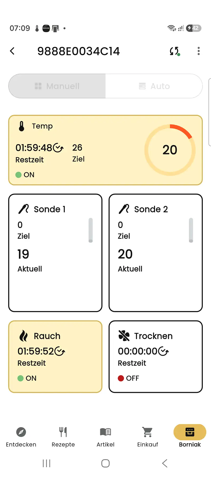 Ansicht des manuellen Modus