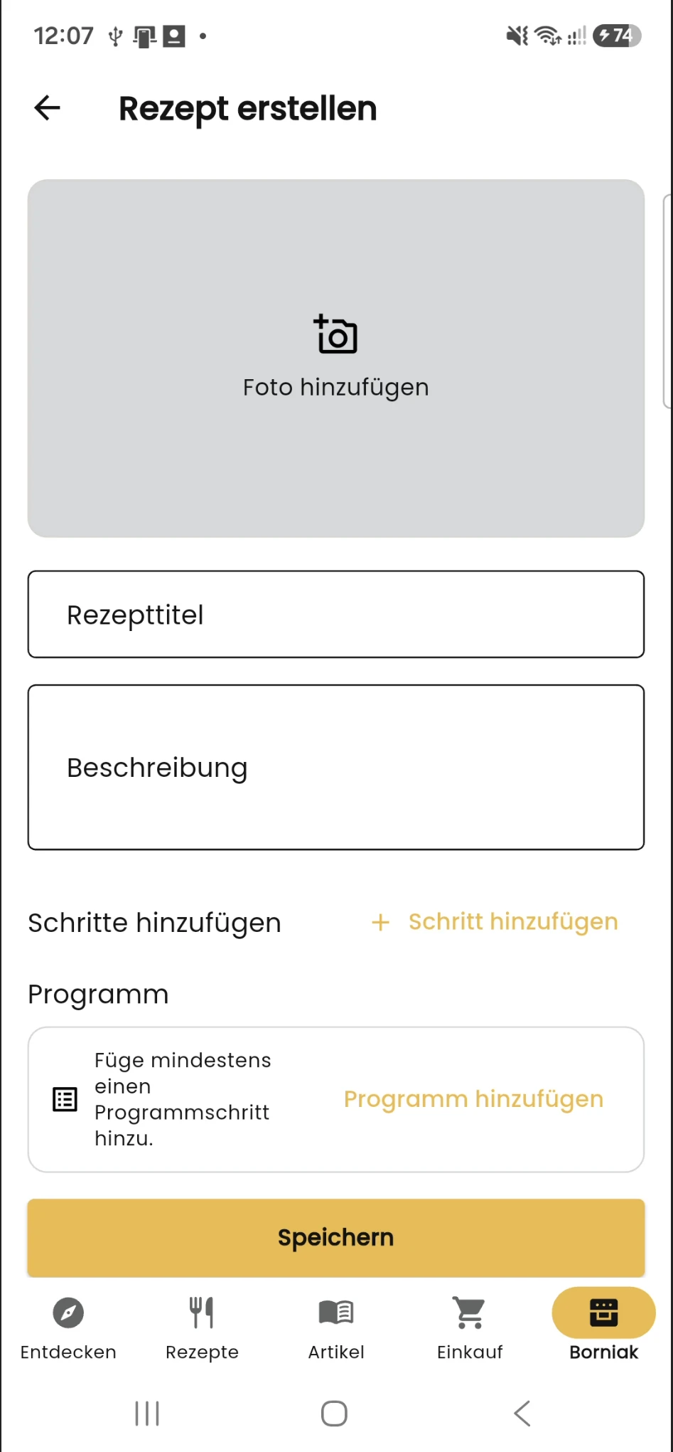 Eigenes Rezept erstellen