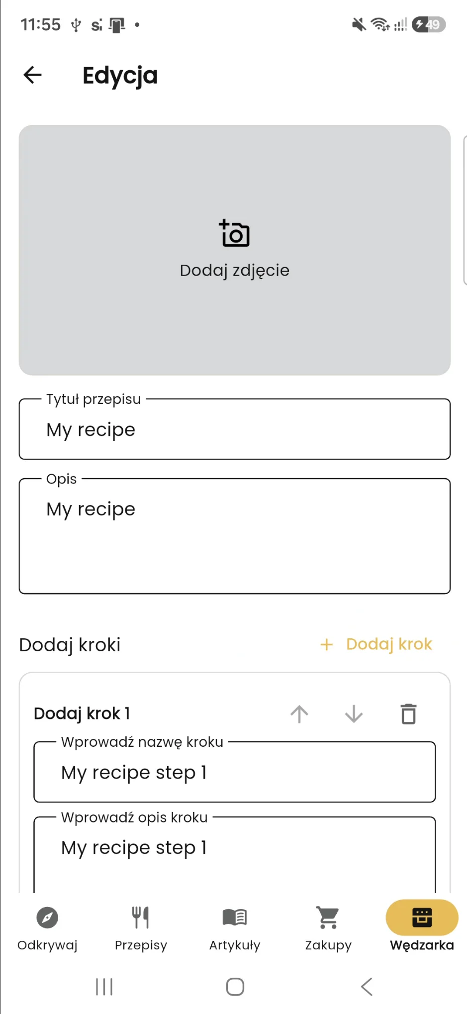 Tworzenie własnego przepisu