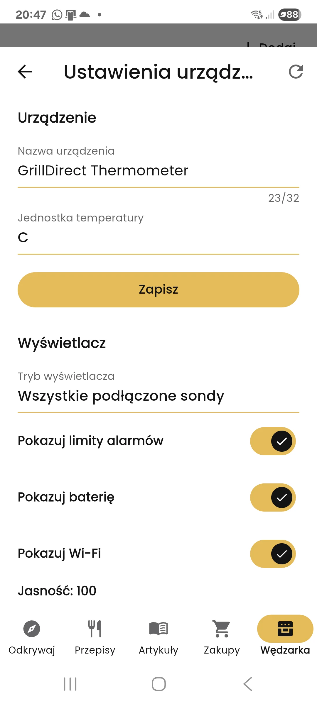 Podstawowe ustawienia GrillDirect