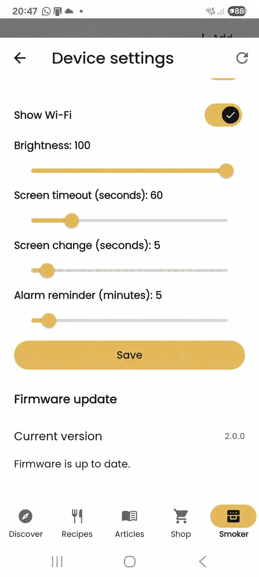 Additional GrillDirect display settings