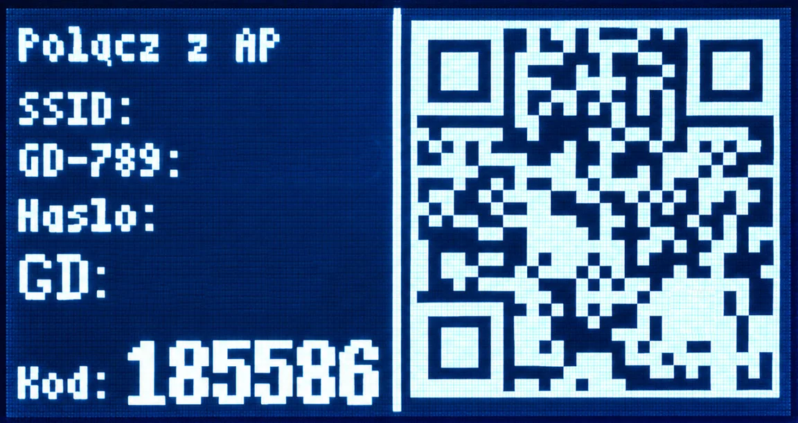 QR and pairing code on the GrillDirect display