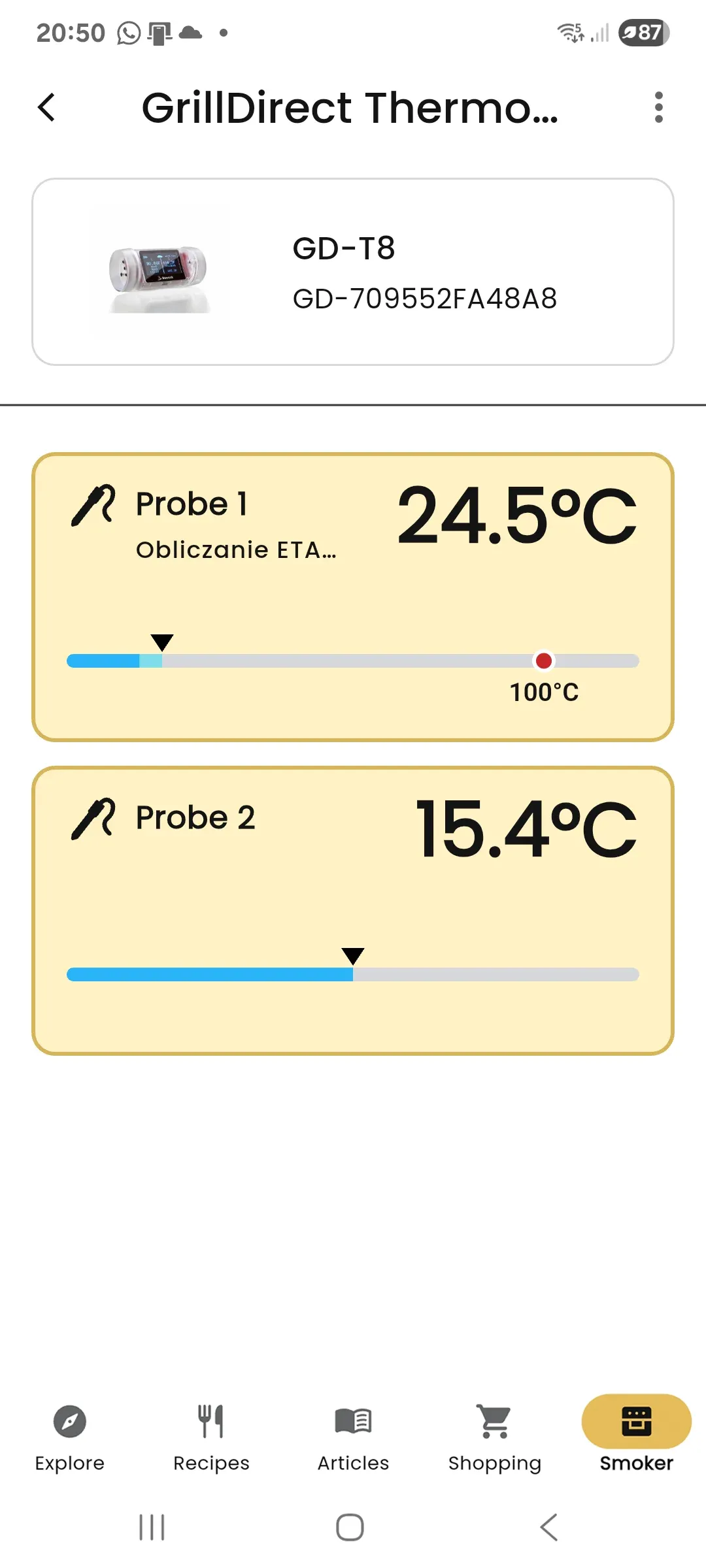 GrillDirect probe panel