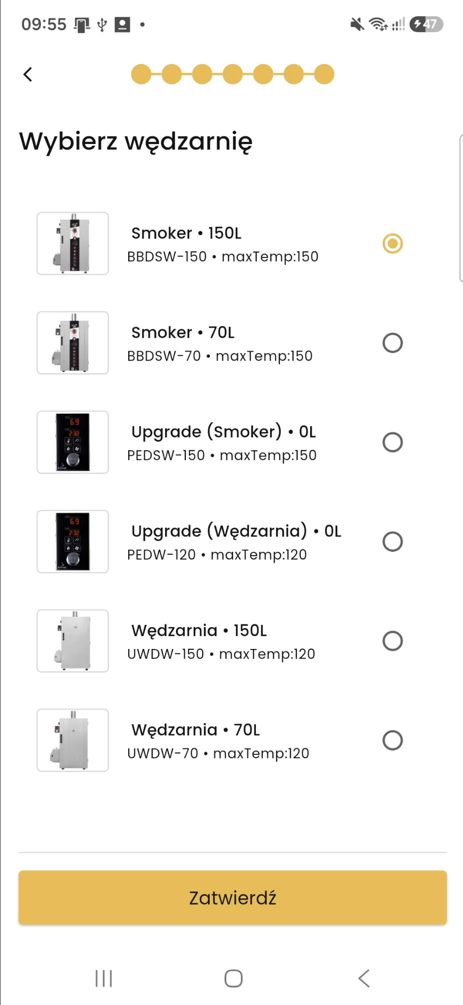 Wybór modelu wędzarni Borniak w BORCOOK