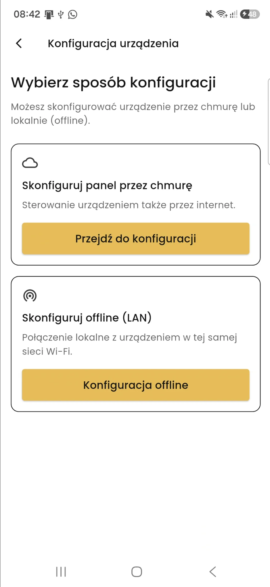 Wybór sposobu konfiguracji wędzarni w aplikacji BORCOOK