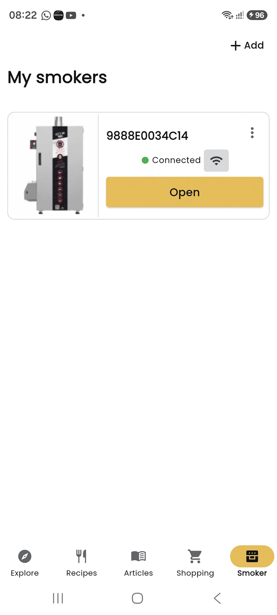 BORCOOK device list after pairing