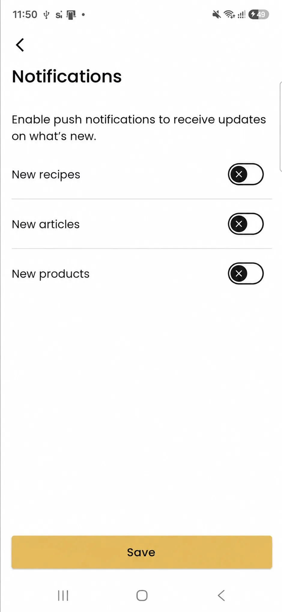 BORCOOK notification settings