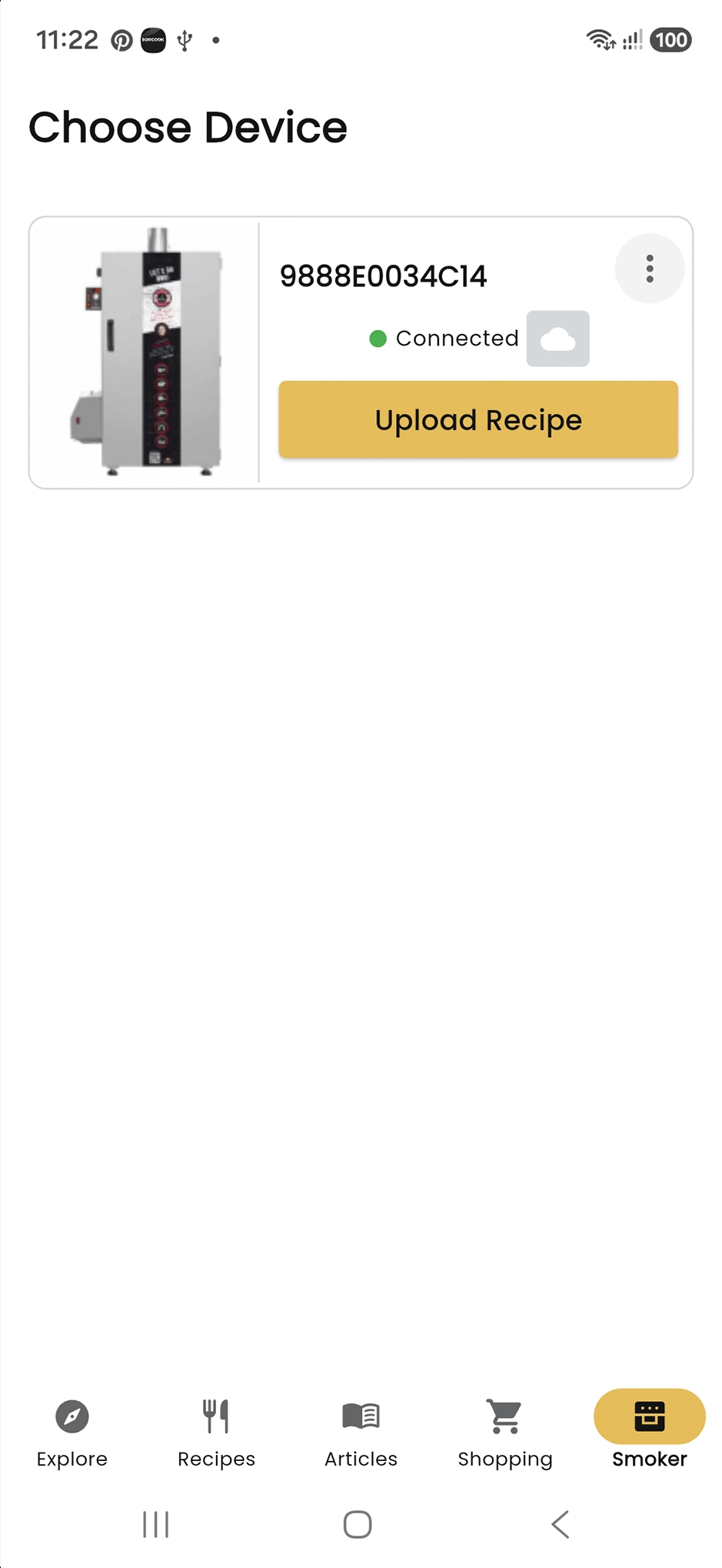 Select a device for the recipe