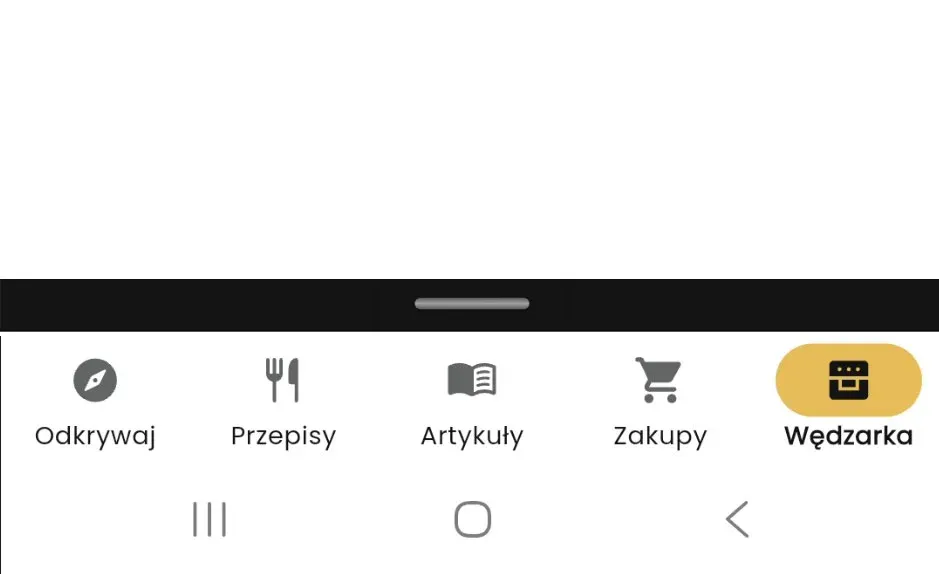 Zwinięty pasek podglądu aktywnej wędzarni